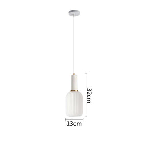 Nordic Glass Pendant Lights LED Retro Dining Room Bedroom Single Hanging Lamps Minimalist Minimalist Milk White E27 Lampshade