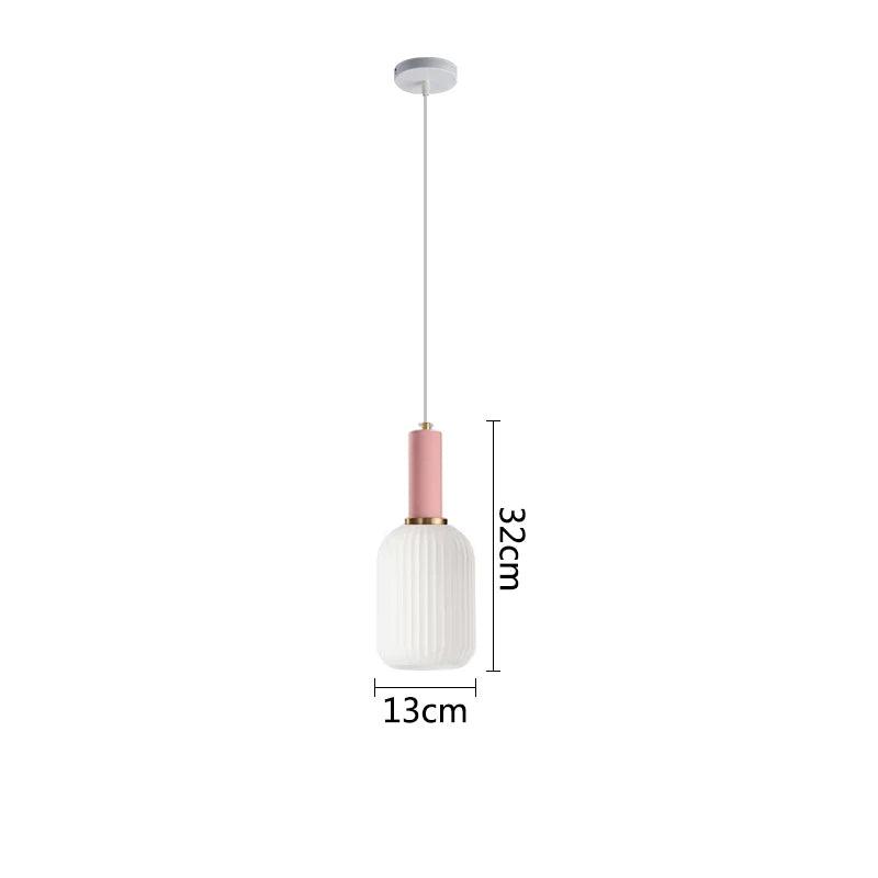 Nordic Glass Pendant Lights LED Retro Dining Room Bedroom Single Hanging Lamps Minimalist Minimalist Milk White E27 Lampshade