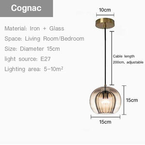 Nordic Glass Pendant Lights Modern Suspension Chandeliers for Living Dining Room Kitchen Bedside Hanging Lamp Fixture Luster