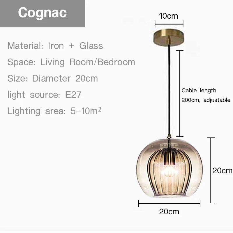 Nordic Glass Pendant Lights Modern Suspension Chandeliers for Living Dining Room Kitchen Bedside Hanging Lamp Fixture Luster