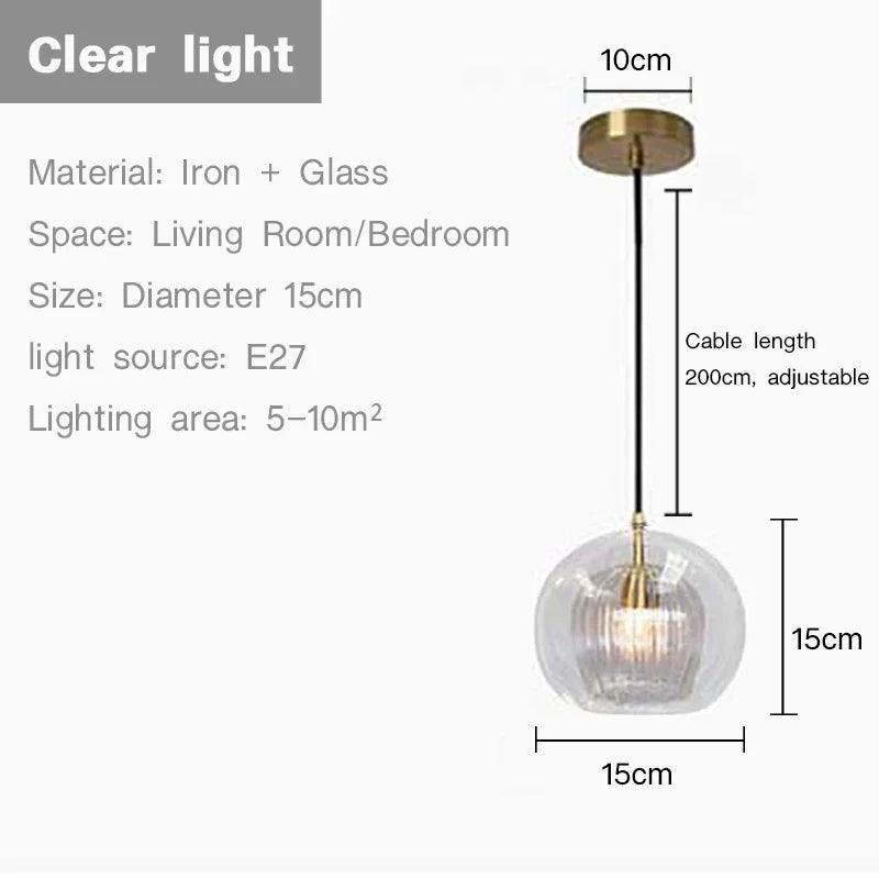 Nordic Glass Pendant Lights Modern Suspension Chandeliers for Living Dining Room Kitchen Bedside Hanging Lamp Fixture Luster