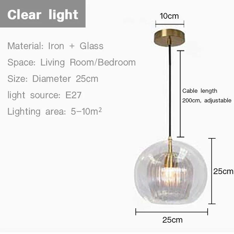 Nordic Glass Pendant Lights Modern Suspension Chandeliers for Living Dining Room Kitchen Bedside Hanging Lamp Fixture Luster