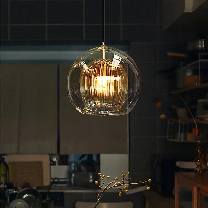 Nordic Glass Pendant Lights Modern Suspension Chandeliers for Living Dining Room Kitchen Bedside Hanging Lamp Fixture Luster