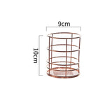 Nordic Gold Metal Iron Makeup Pen Storage Basket Office Desktop Sundries Makeup Brushes Holder Table Cosmetics Organizer Rack