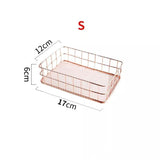 Nordic Gold Metal Iron Makeup Pen Storage Basket Office Desktop Sundries Makeup Brushes Holder Table Cosmetics Organizer Rack