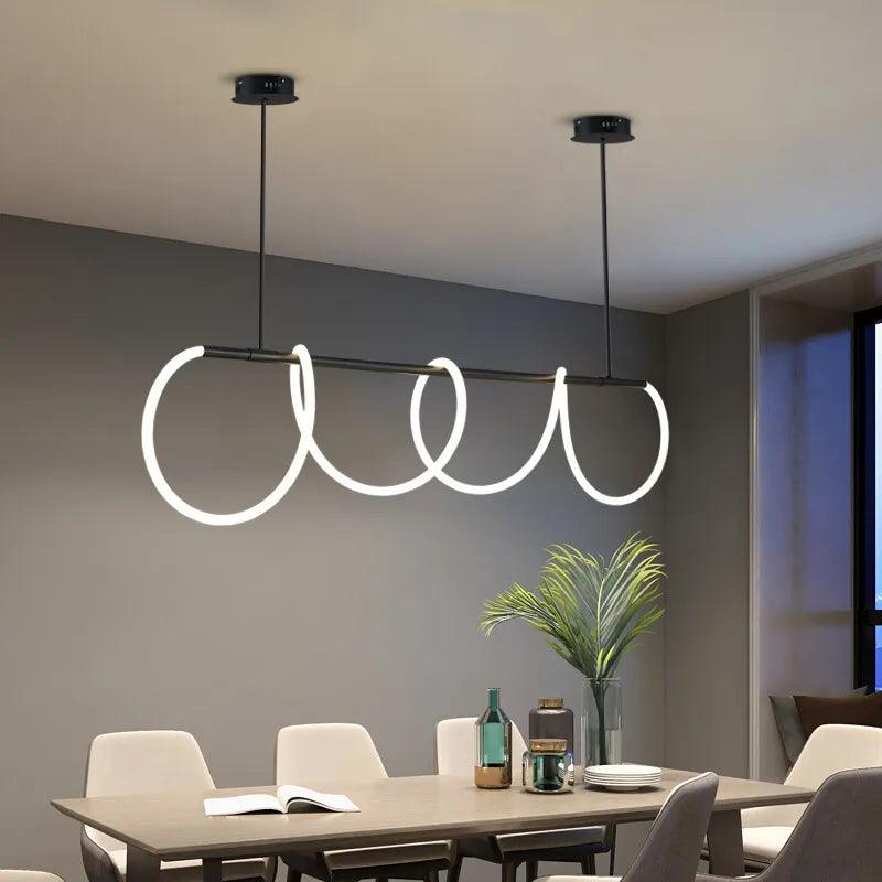 Nordic Hose Led Ceiling Chandelier Dimmable for Kitchen Dining Living Room Center Table Pendant Lamp Home Decor Lighting Fixture