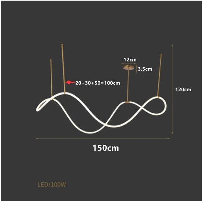 Nordic Hose Led Ceiling Chandelier Dimmable for Kitchen Dining Living Room Center Table Pendant Lamp Home Decor Lighting Fixture