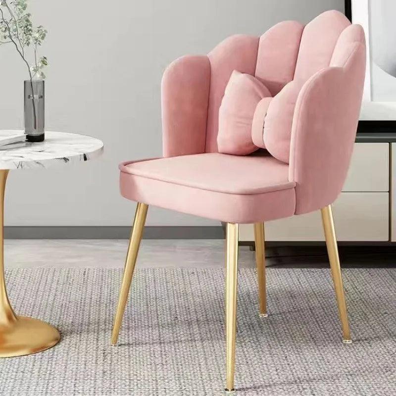 Nordic Household Cute Makeup Chair Modern Simple Upholstered Dining Chair Bedroom Makeup Chair Lazy Furniture 2023 Dropshipping