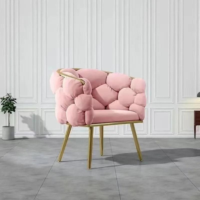 Nordic Household Cute Makeup Chair Modern Simple Upholstered Dining Chair Bedroom Makeup Chair Lazy Furniture 2023 Dropshipping