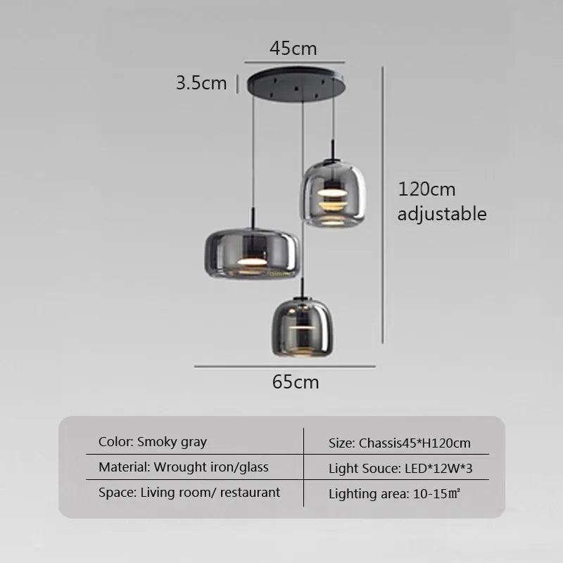 Nordic LED Glass Pendant Light Amber Hanging glass Lamp For Dining Room Bar Indoor Decor Lighting Bedroom Bedside Led Luminaire