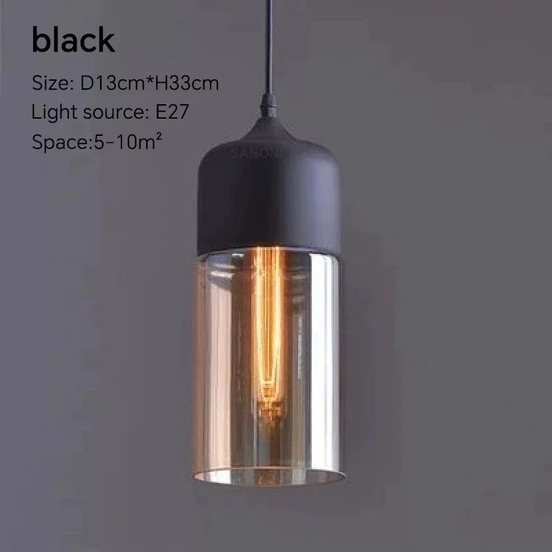 Nordic LED Glass Pendant Lights Fixtures Modern Creative Wood Art Bedroom Dinning Living Room Light Wood Color Hanging Lamps