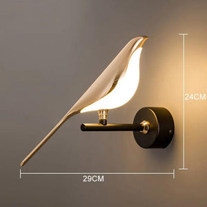 Nordic LED Golden Bird Wall Lamp Parlor Bar Bedside Hanging Light Novelty Rotatable Wall Lamp Bedroom Bedside Indoor Sconce