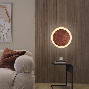 Nordic LED Walnut Wall Light Indoor Lighting Wall Hanging Bedroom Living Room Kitchen Hotel Hallway Led Acrylic Shade