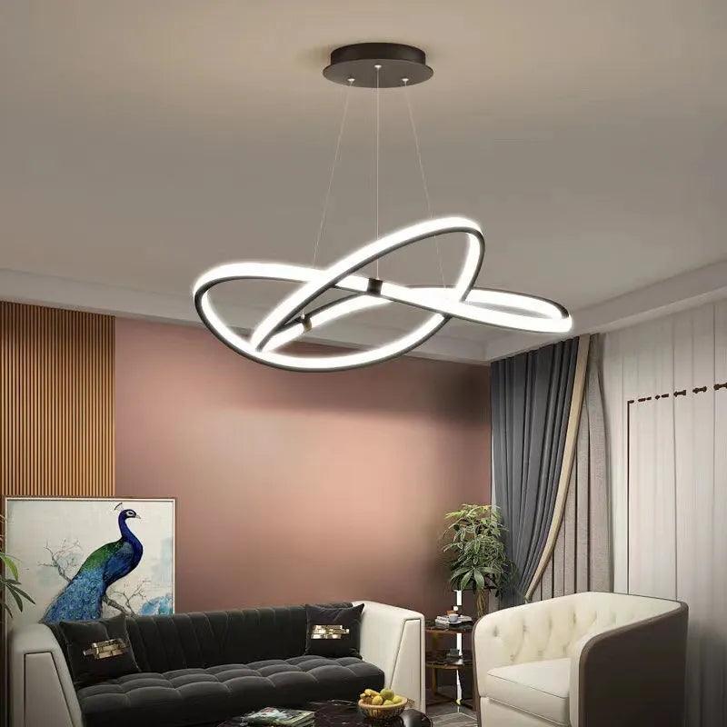 Nordic LivingRoom DiningRoom Pendant Lamp Light Luxury Post-modern Designer Special-shaped Lamp Household Study Simple Line Lamp