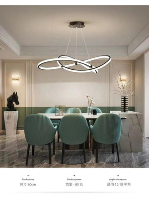 Nordic LivingRoom DiningRoom Pendant Lamp Light Luxury Post-modern Designer Special-shaped Lamp Household Study Simple Line Lamp