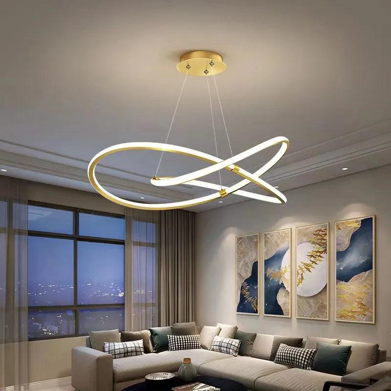 Nordic LivingRoom DiningRoom Pendant Lamp Light Luxury Post-modern Designer Special-shaped Lamp Household Study Simple Line Lamp