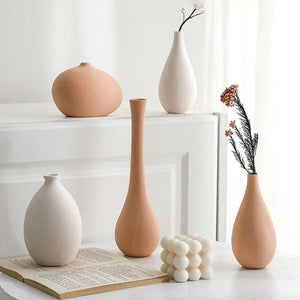 Nordic Minimalism Vases Ins Ceramic Flower Vase for Home Decor Coffee Table Dried Flowers Container Living Room Desktop Ornament