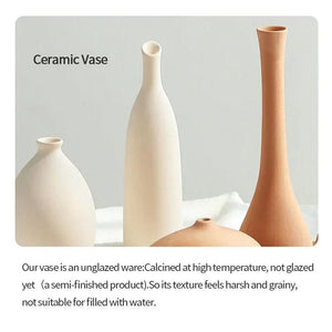 Nordic Minimalism Vases Ins Ceramic Flower Vase for Home Decor Coffee Table Dried Flowers Container Living Room Desktop Ornament