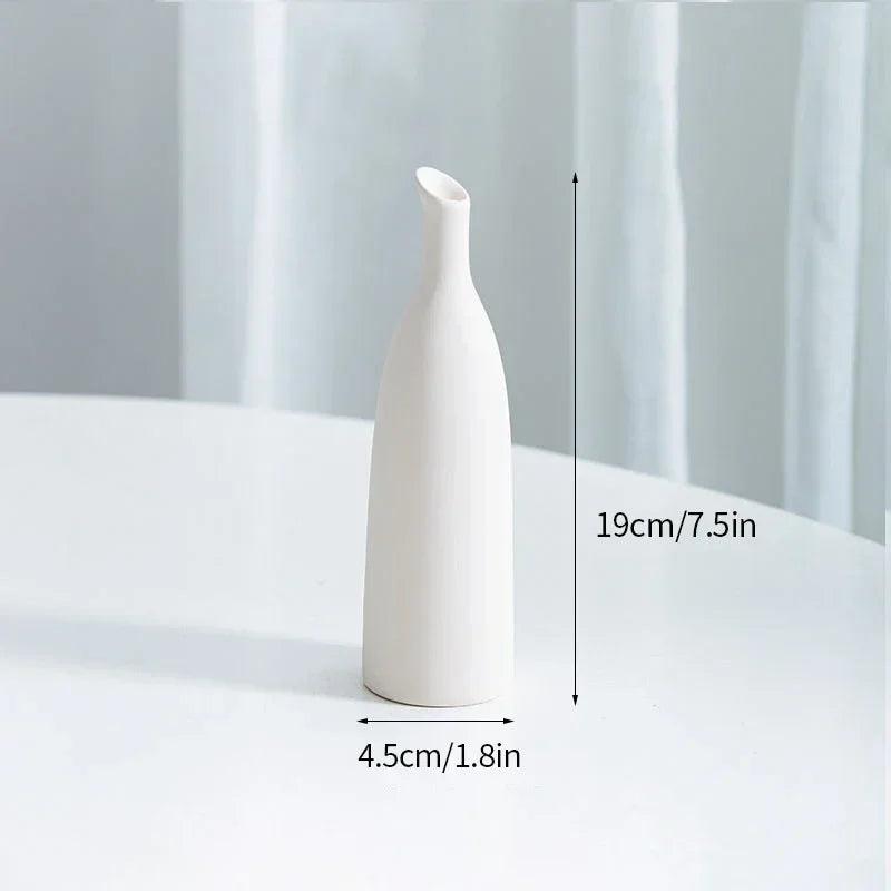 Nordic Minimalism Vases Ins Ceramic Flower Vase for Home Decor Coffee Table Dried Flowers Container Living Room Desktop Ornament