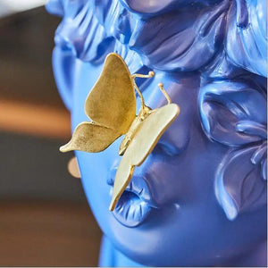 Nordic Minimalist Resin Figurines Cute Butterfly Boy Sculpture Home Livingroom Table Figure Statues Decor Coffee Desk Ornaments