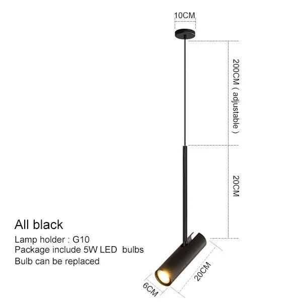 Nordic Modern Concise pendant light Black Chandelier For Bedroom Bedside Reading Bar Coffee Decor Hanging Lamp Adjustable Angle