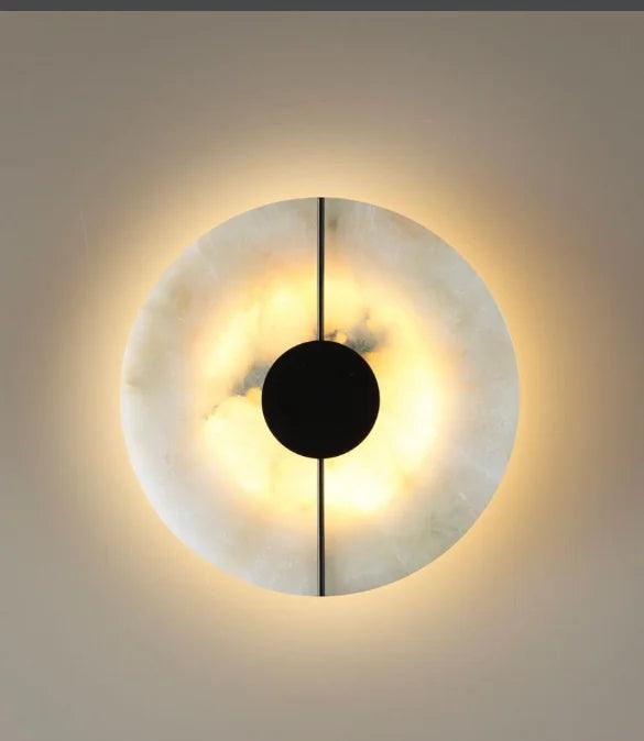 Nordic Modern Creative Marble Wall Lamp for Living Room Gold Copper Home Indoor Decoration LED Sconce Bedroom Bedside Round