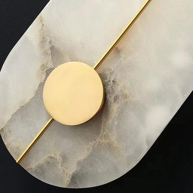 Nordic Modern Creative Marble Wall Lamp for Living Room Gold Copper Home Indoor Decoration LED Sconce Bedroom Bedside Round