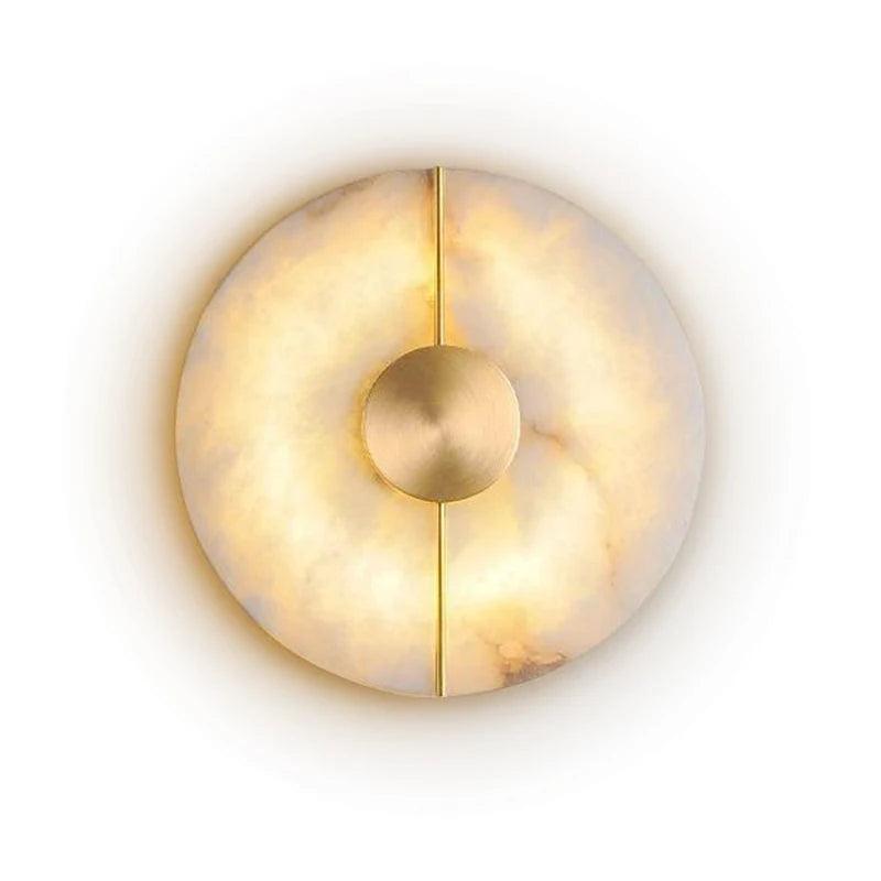 Nordic Modern Creative Marble Wall Lamp for Living Room Gold Copper Home Indoor Decoration LED Sconce Bedroom Bedside Round