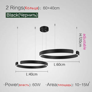 Nordic Ring Led Pendant Lamp Dimmable for Dining Living Room Center Table Kitchen Chandelier Home Decor Lusters Lighting Fixture