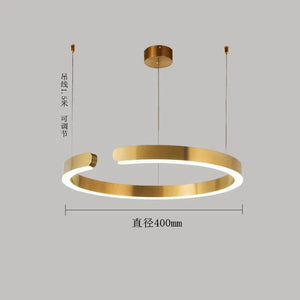 Nordic Ring Led Pendant Lamp Dimmable for Dining Living Room Center Table Kitchen Chandelier Home Decor Lusters Lighting Fixture