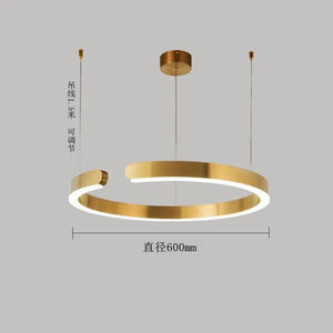 Nordic Ring Led Pendant Lamp Dimmable for Dining Living Room Center Table Kitchen Chandelier Home Decor Lusters Lighting Fixture