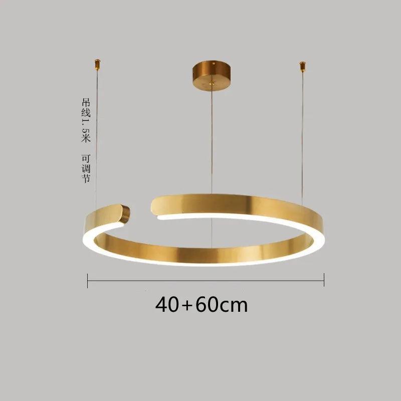 Nordic Ring Led Pendant Lamp Dimmable for Dining Living Room Center Table Kitchen Chandelier Home Decor Lusters Lighting Fixture