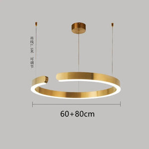 Nordic Ring Led Pendant Lamp Dimmable for Dining Living Room Center Table Kitchen Chandelier Home Decor Lusters Lighting Fixture