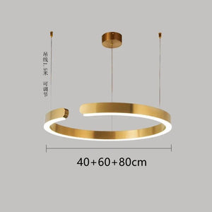 Nordic Ring Led Pendant Lamp Dimmable for Dining Living Room Center Table Kitchen Chandelier Home Decor Lusters Lighting Fixture