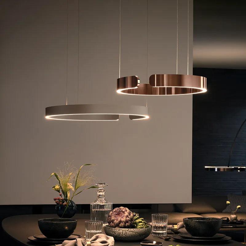 Nordic Ring Led Pendant Lamp Dimmable for Dining Living Room Center Table Kitchen Chandelier Home Decor Lusters Lighting Fixture