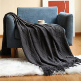 Nordic Simple Solid Sofa Blanket Office Nap Comfortable Bedspread Soft Homestay Decoration Blanket Thick Winter Knitted Shawl