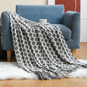 Nordic Simple Solid Sofa Blanket Office Nap Comfortable Bedspread Soft Homestay Decoration Blanket Thick Winter Knitted Shawl