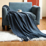 Nordic Simple Solid Sofa Blanket Office Nap Comfortable Bedspread Soft Homestay Decoration Blanket Thick Winter Knitted Shawl