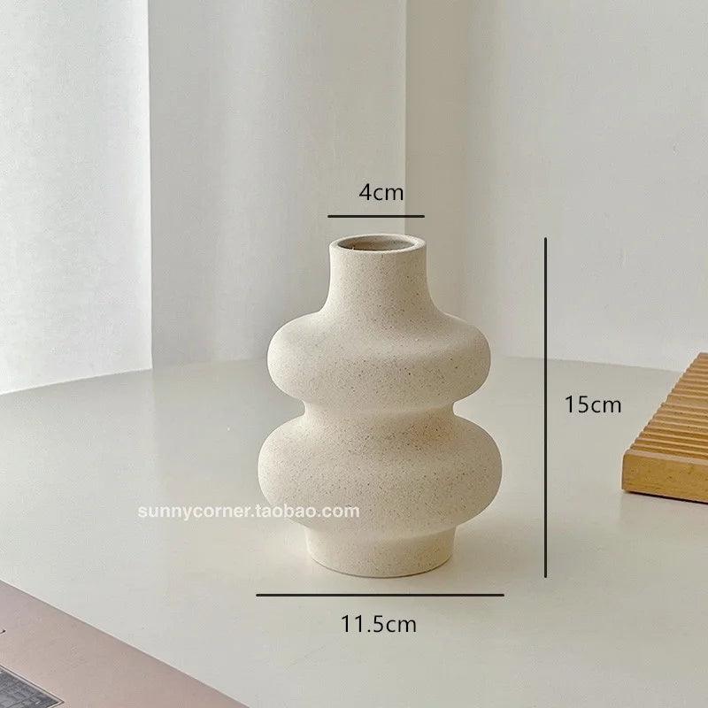 Nordic Style Home Decor Ceramic Vase Living Room Decoration Tabletop Vase Office Desk Decoration Vases for Flowers