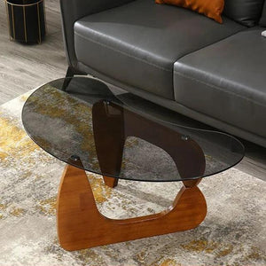 Nordic Tea Table Tempered Glass Oval Minimalist Fashion Living Room Design Creative Small Apartment Coffee Tables Desk Furniture