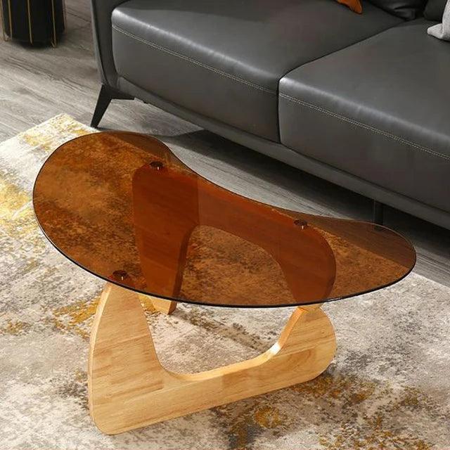 Nordic Tea Table Tempered Glass Oval Minimalist Fashion Living Room Design Creative Small Apartment Coffee Tables Desk Furniture