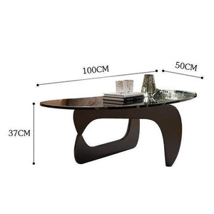 Nordic Tea Table Tempered Glass Oval Minimalist Fashion Living Room Design Creative Small Apartment Coffee Tables Desk Furniture