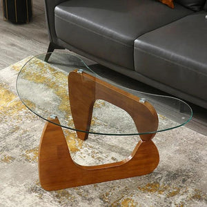 Nordic Tea Table Tempered Glass Oval Minimalist Fashion Living Room Design Creative Small Apartment Coffee Tables Desk Furniture