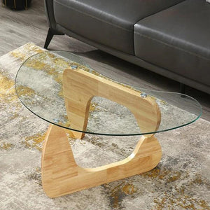 Nordic Tea Table Tempered Glass Oval Minimalist Fashion Living Room Design Creative Small Apartment Coffee Tables Desk Furniture