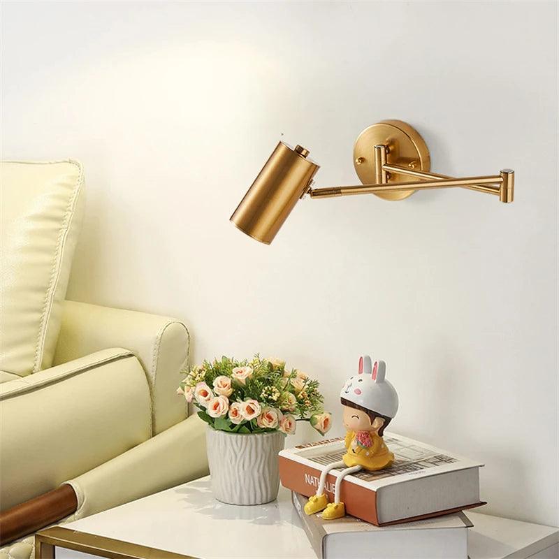 Nordic Wall lamp for bedroom Foldable led Wall light fixture Adjustable Angle Gold/black indoor lighting For home Bedside Lights