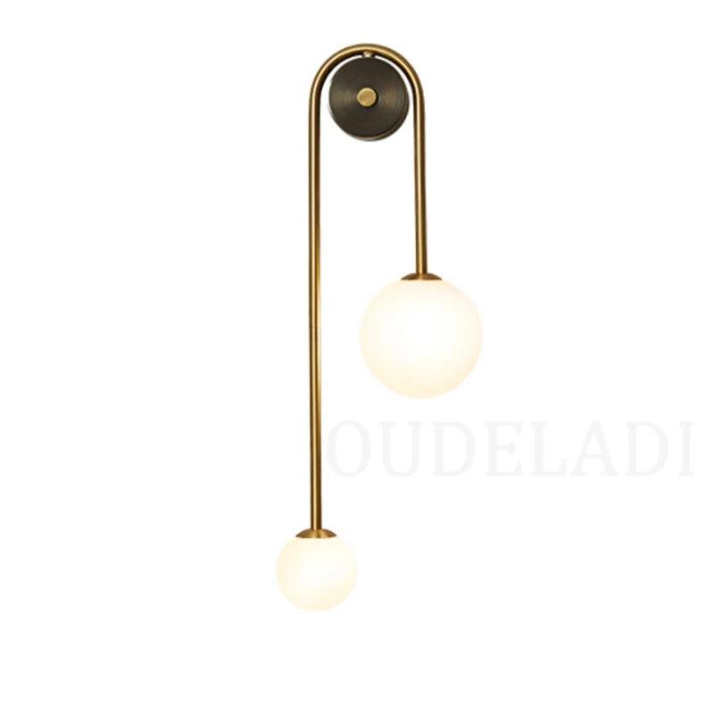 Nordic bedside Glass ball LED wall light bedroom living room staircase aisle modern brass decor TV background wall lamps