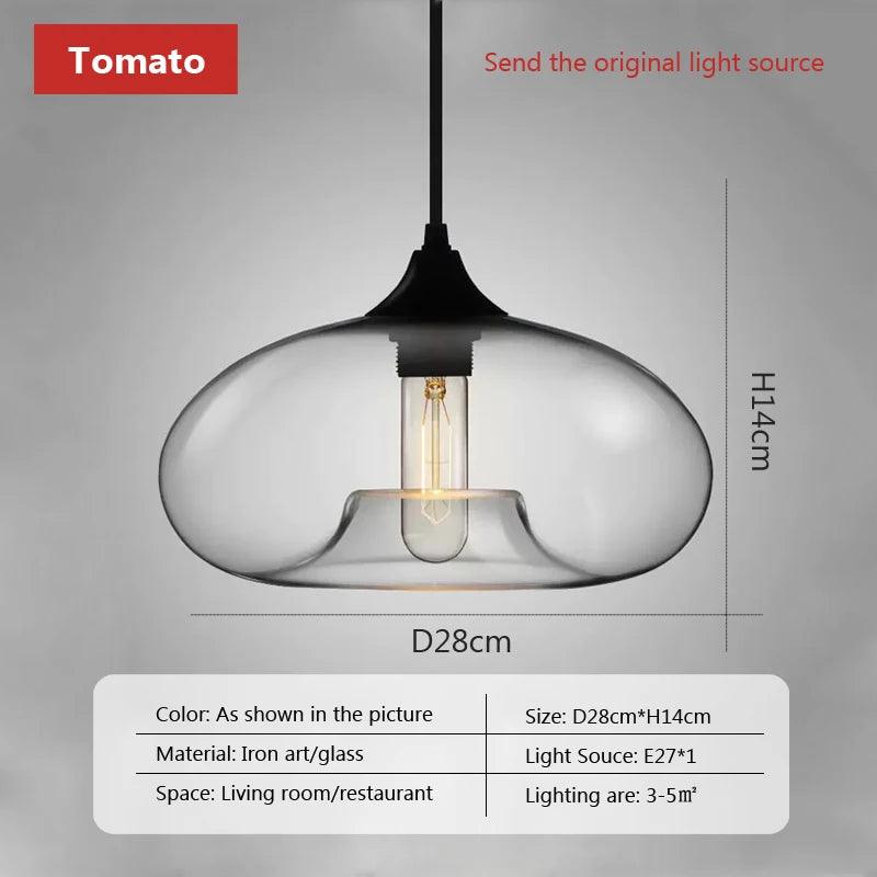 Nordic hanging loft Glass lustre Pendant Light industrial decor Lights Fixtures Modern E27/E26 for Kitchen Restaurant Lamp