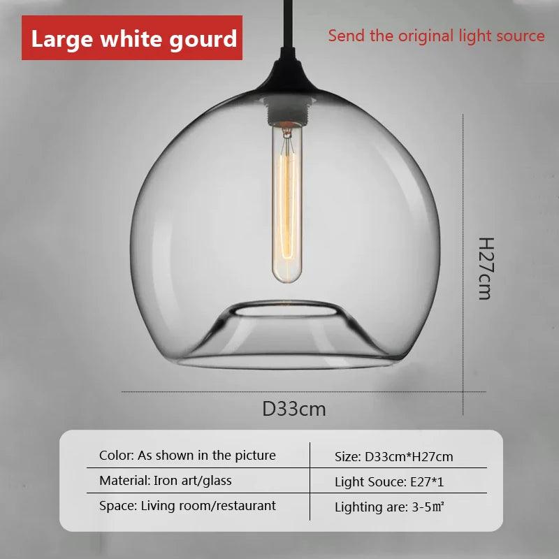 Nordic hanging loft Glass lustre Pendant Light industrial decor Lights Fixtures Modern E27/E26 for Kitchen Restaurant Lamp