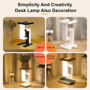 Novelty floating lamp with 10 W detachable wireless charger decorative light for bedroom/office