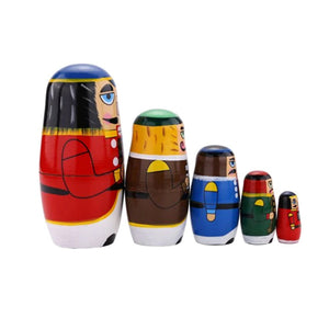 Nutcracker Matryoshka Dolls 5pcs Russia King Tabletop Ornament Home Decoration New Year Festvial Present